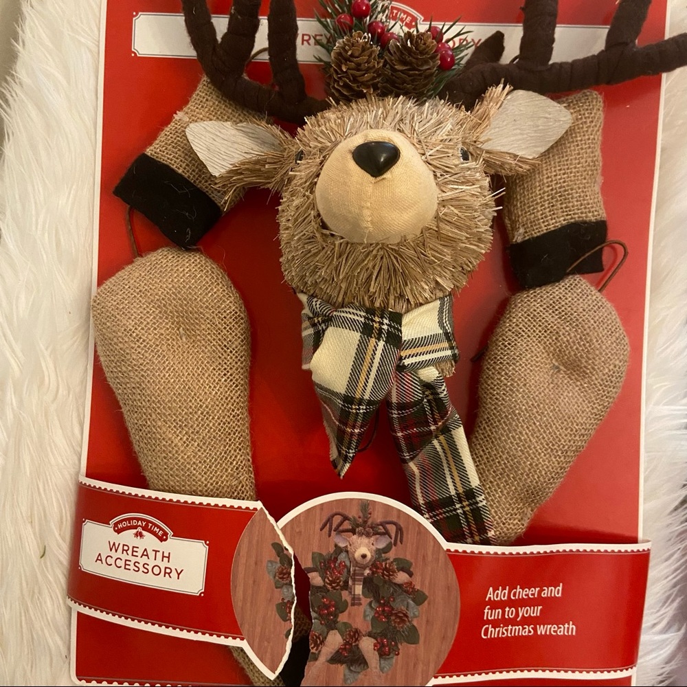 New Deer Reindeer Christmas Wreath Accessory